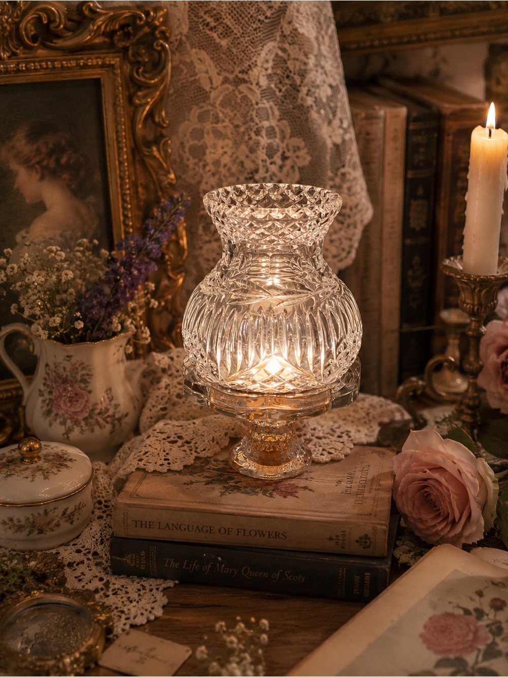 Victorian style charming vintage-inspired fairy lamp - candle holder